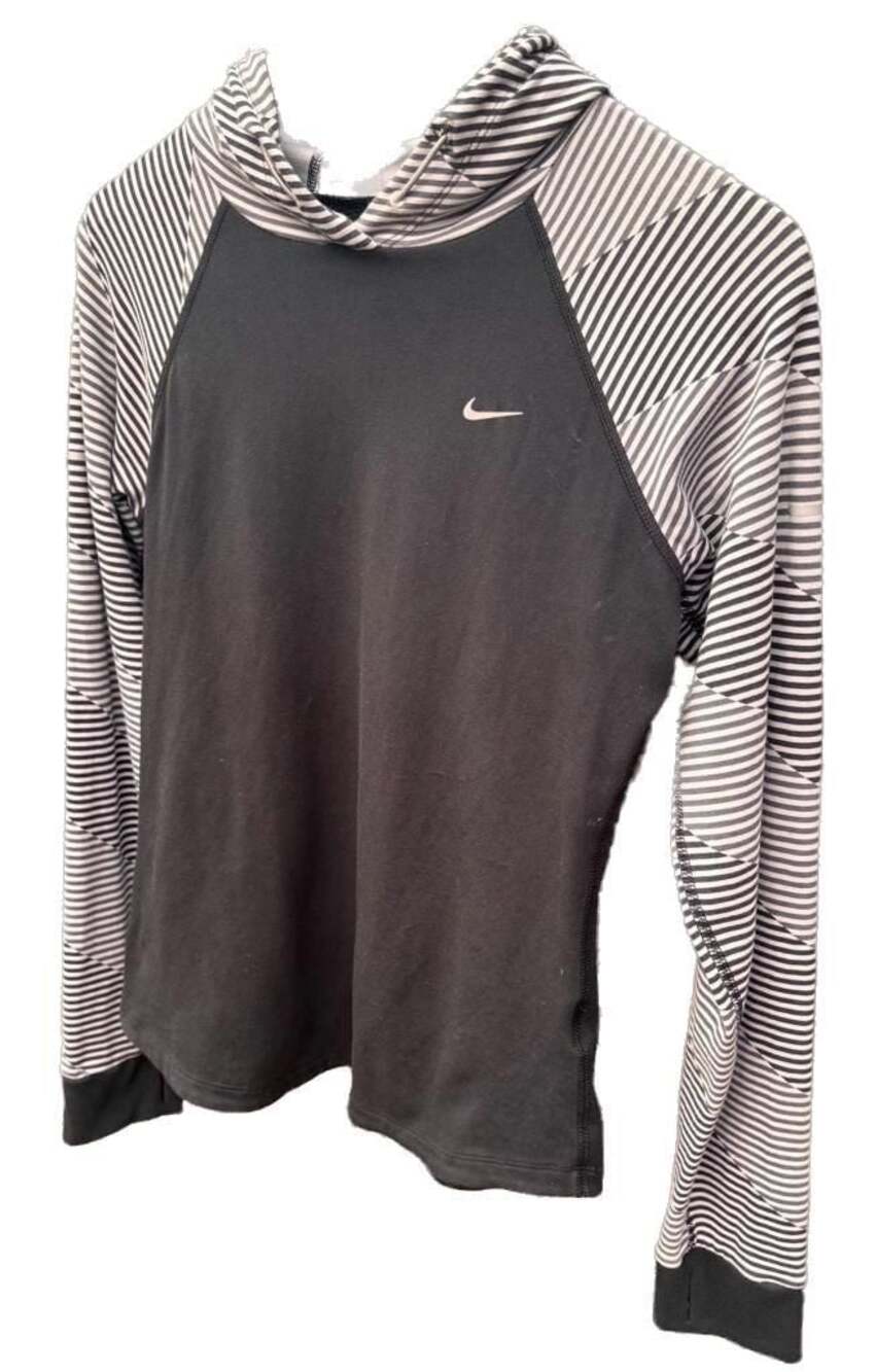 Nike Dri-FIT Striped Running Hoodie Black Size Small